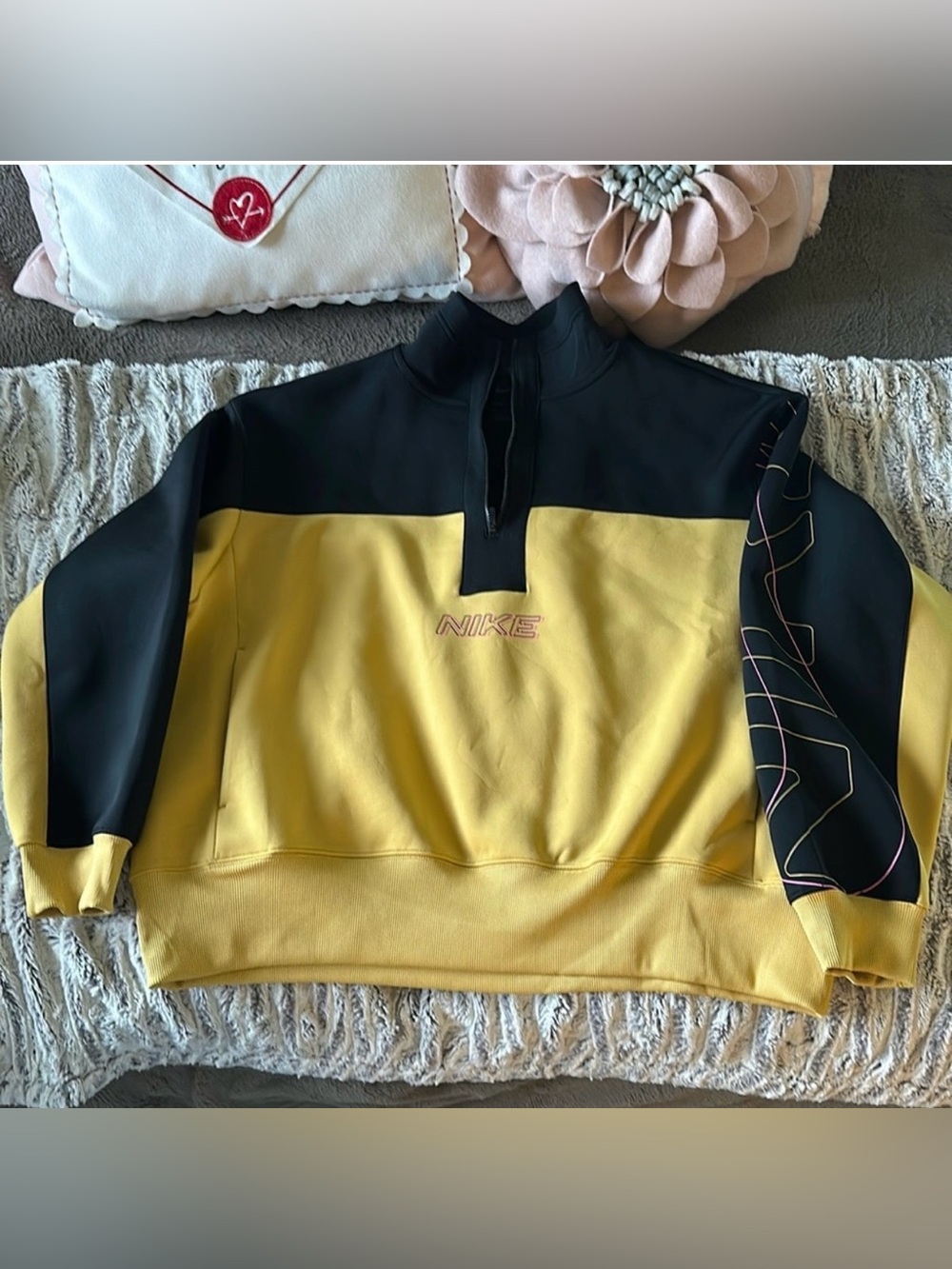Nike women’s Black and Yellow Half-Zip dri fit  Pullover